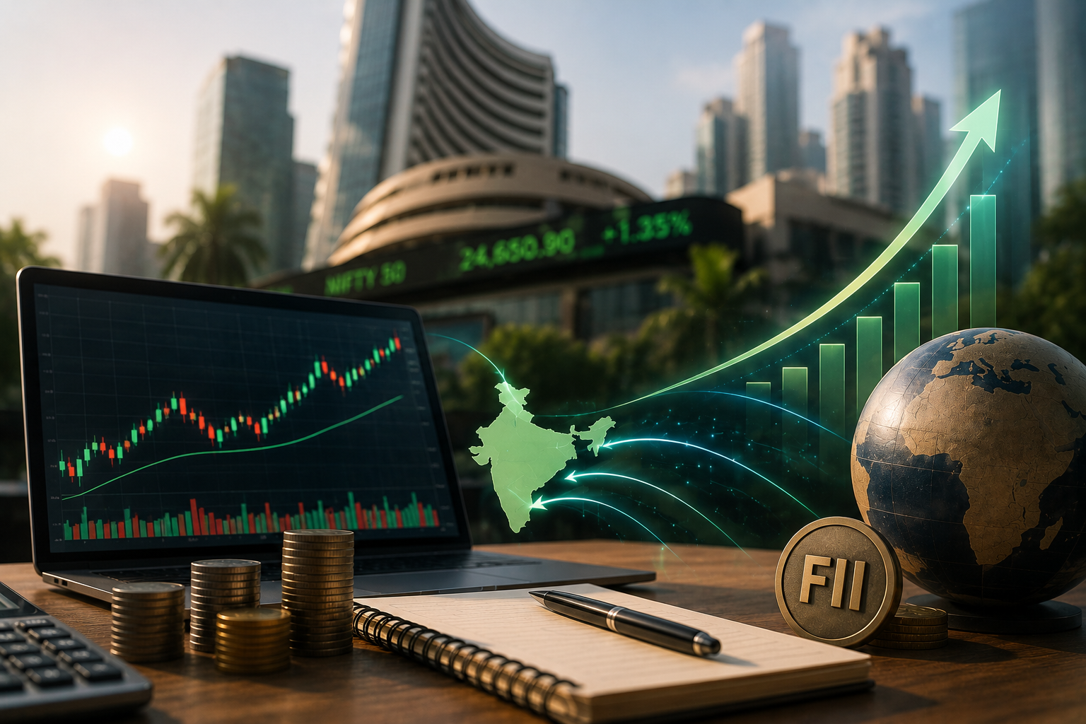 FII Inflows Surge on US Fed Rate Cut Bets — Impact on Indian Markets