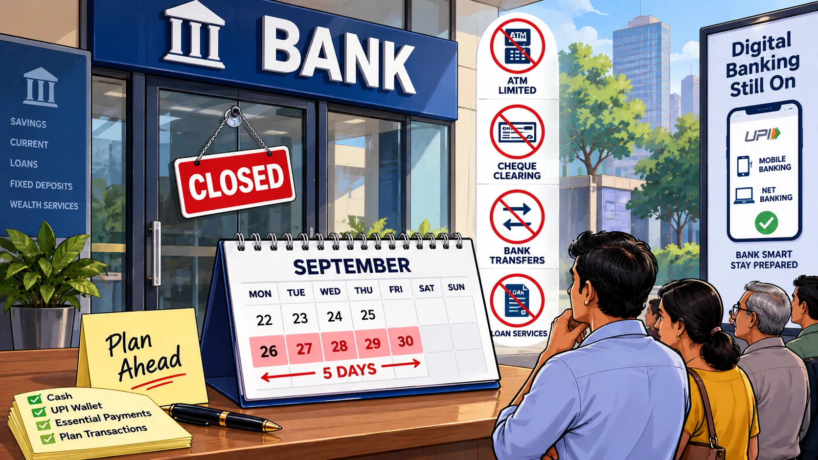 Bank Services Face a Five-Day Disruption From September 26
