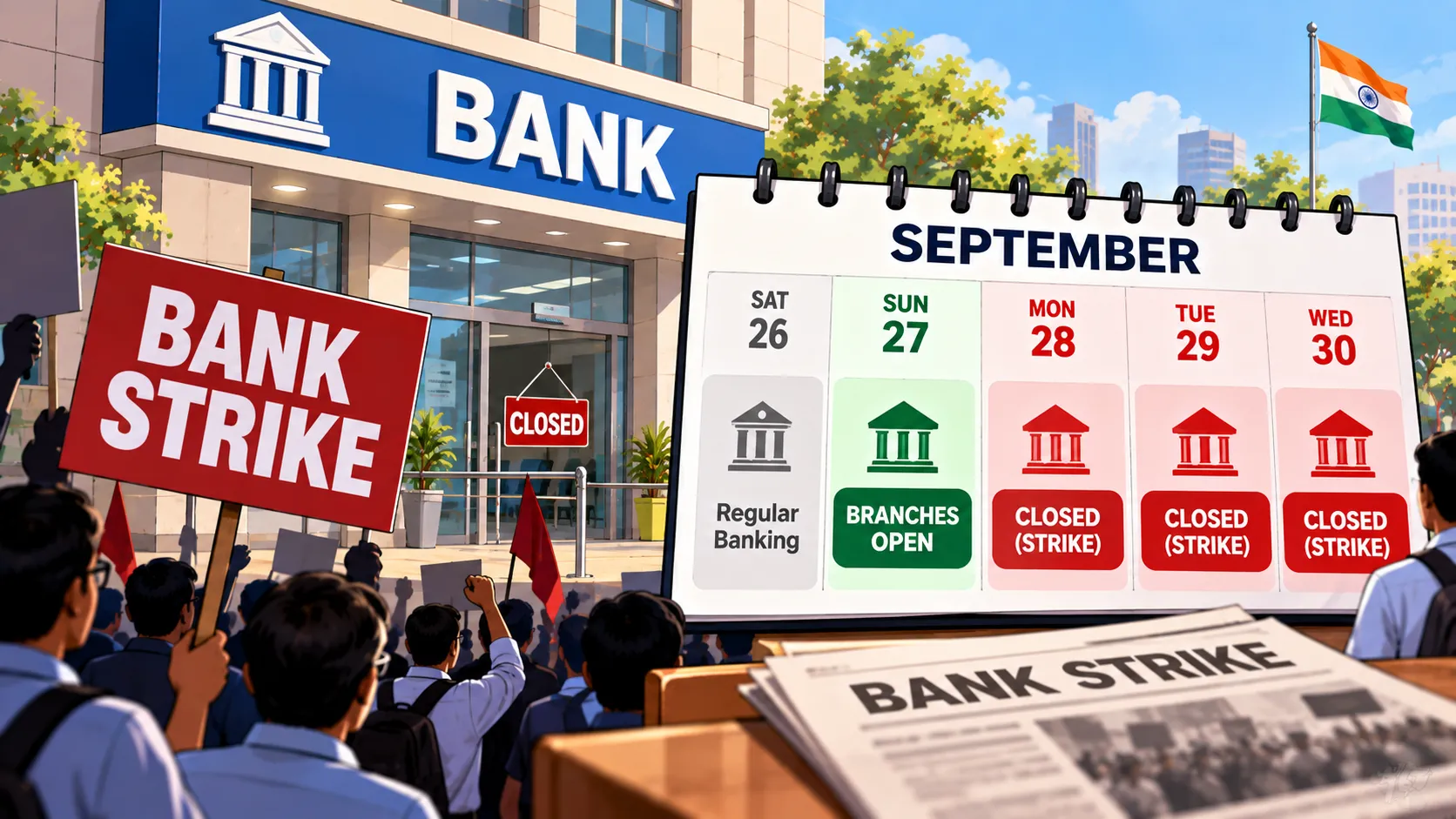 Bank Strike Sept 28-30: Branches to Open on Sunday, Sept 27