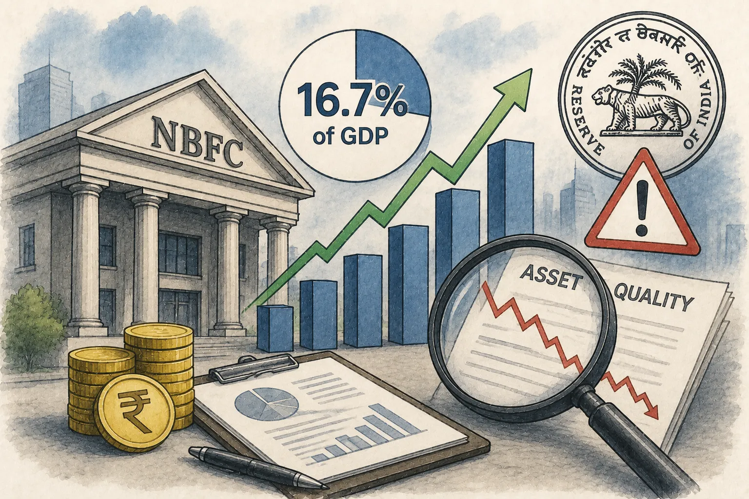 NBFC credit hits 16.7% of GDP; RBI flags asset-quality risk