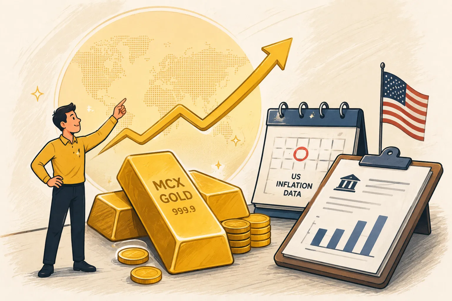 MCX Gold Rises as US Inflation Data Nears