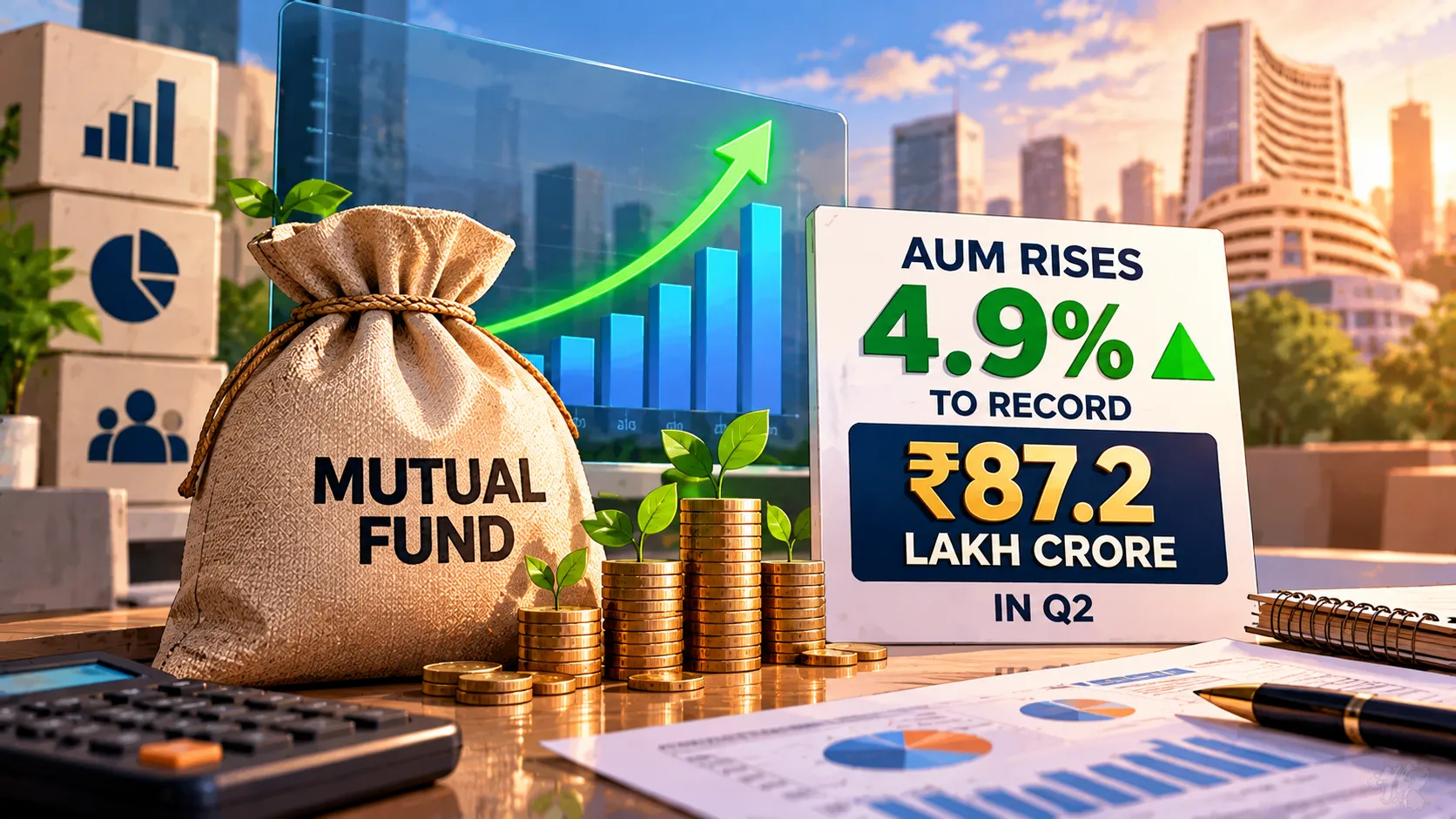 Mutual Fund AUM Rises 4.9% to Record ₹87.2 Lakh Crore in Q2